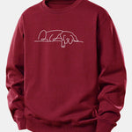 Velira Sweatshirts Bordo / XS Miegantis Šuo Linijos Spauda Laisvas Fit Megztinis