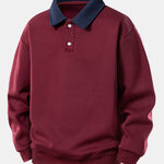 Velira Sweatshirts bordo / XS Relaksuotas Fit Kontrasto Polo Džemperis