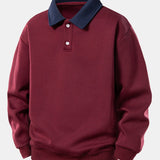 Velira Sweatshirts bordo / XS Relaksuotas Fit Kontrasto Polo Džemperis