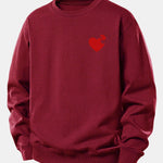Velira Sweatshirts Bordo / XS Širdies dėlionės spaudinys laisvo kirpimo džemperis