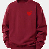 Velira Sweatshirts Bordo / XS Širdies dėlionės spaudinys laisvo kirpimo džemperis
