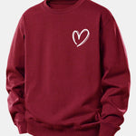 Velira Sweatshirts Bordo / XS Širdies Raštas Laisvo Pjūvio Megztinis