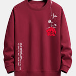 Velira Sweatshirts bordo / XS Sloganas Rožių Spauda Laisvas Fit Palaidinė