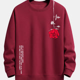 Velira Sweatshirts bordo / XS Sloganas Rožių Spauda Laisvas Fit Palaidinė