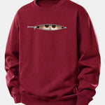 Velira Sweatshirts Bordo / XS Užtrauktuko katės spaudo laisvo kirpimo džemperis