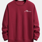 Velira Sweatshirts Bordo / XS Vyrų šūkio spaudos laisvo kirpimo džemperis
