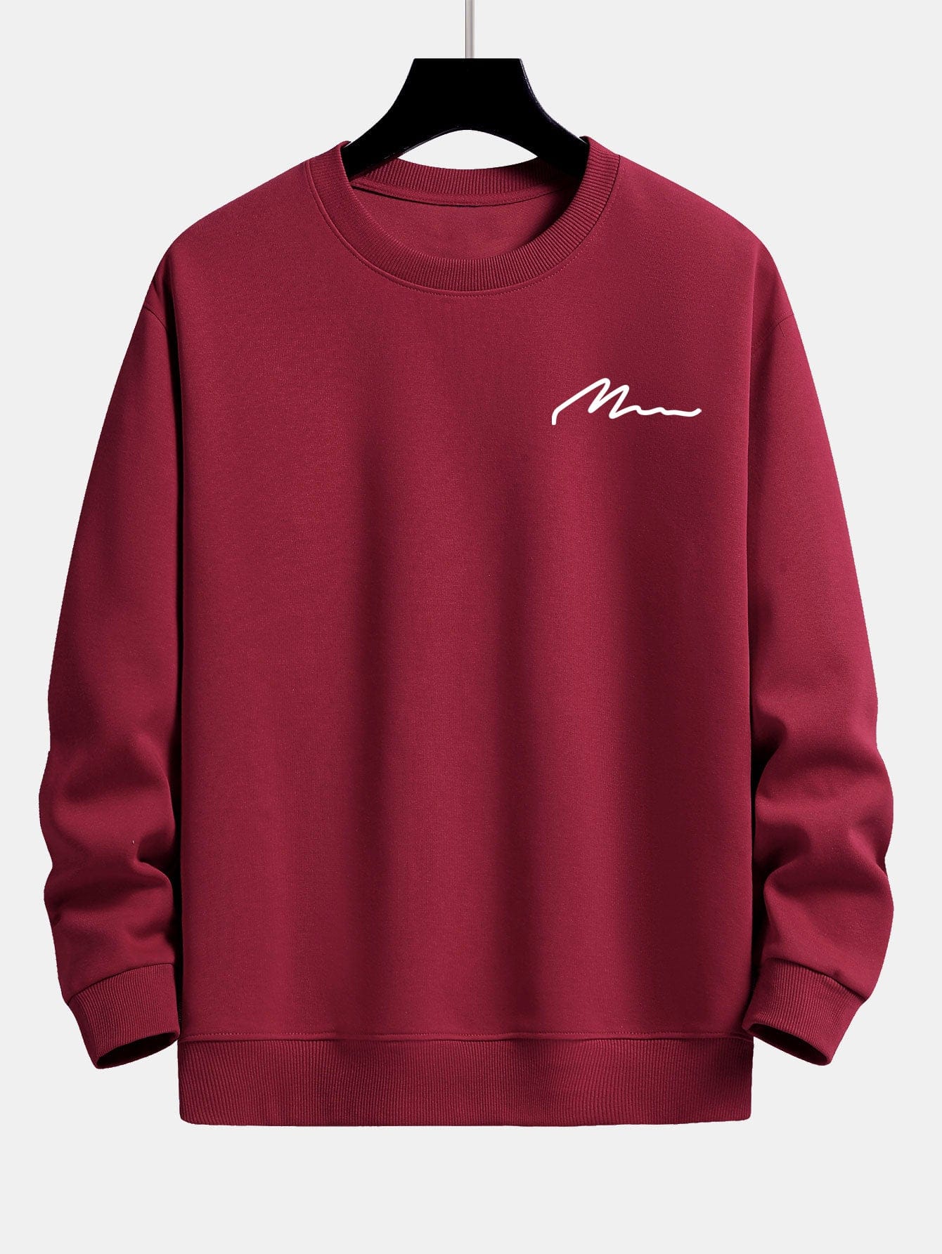 Velira Sweatshirts Bordo / XS Vyrų šūkio spaudos laisvo kirpimo džemperis