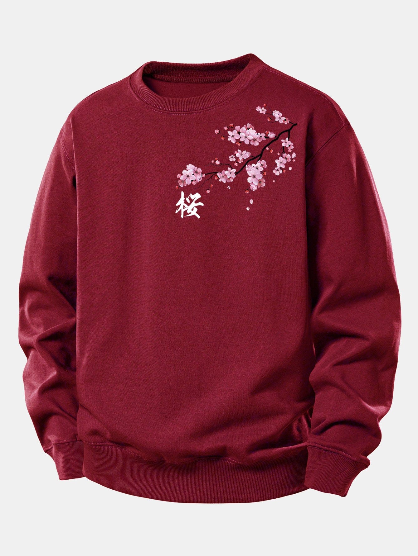 Velira Sweatshirts Bordo / XS Vyšnių žiedų print Relax Fit džemperis