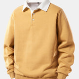 Velira Sweatshirts geltona / S Kontrasto polo apykaklės džemperis