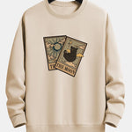 Velira Sweatshirts įdegio / S Saulės Mėnulio Katės Spaudas Laisvas Fit Megztinis