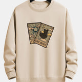 Velira Sweatshirts įdegio / S Saulės Mėnulio Katės Spaudas Laisvas Fit Megztinis