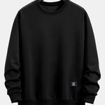 Velira Sweatshirts juoda / S Atsipalaidavęs geometrinis dryžuotas džemperis