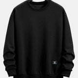 Velira Sweatshirts juoda / S Atsipalaidavęs geometrinis dryžuotas džemperis