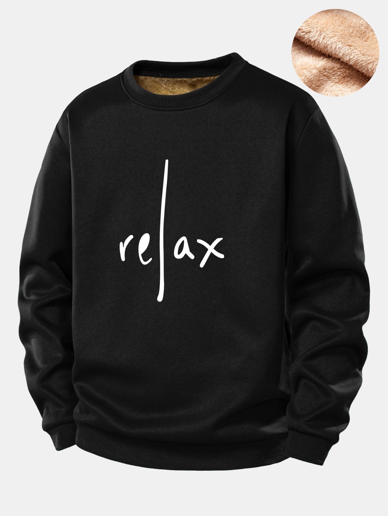 Velira Sweatshirts Juoda / S Atsipalaidavimas Spausdintas Teddy Fleece Pamušalas Švarkas