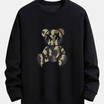 Velira Sweatshirts juoda / S Kamikadze ištirpstančio meškos rašto laisvo kirpimo džemperis