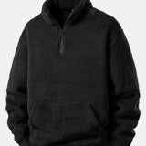 Velira Sweatshirts Juoda / S Ketvirčio užtrauktuku Teddy megztinis