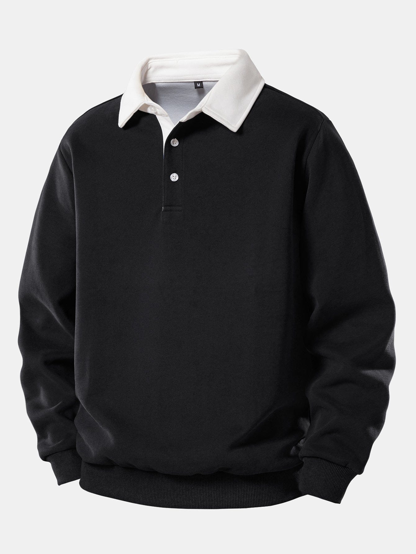 Velira Sweatshirts juoda / S Kontrasto polo apykaklės džemperis