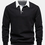 Velira Sweatshirts juoda / S Kontrasto Polo Apykaklės Megztinis