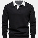 Velira Sweatshirts juoda / S Kontrasto Polo Apykaklės Megztinis