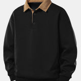 Velira Sweatshirts juoda / S Laisvas Pritaikymas Kontrastinis Kordūrinis Polo Apykaklės Megztinis