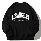 Velira Sweatshirts juoda / S Los Andželo spauda atsipalaidavęs džemperis