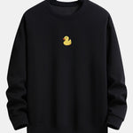 Velira Sweatshirts juoda / S Maža Geltona Anties Spauda Laisva Fit Kapišonas
