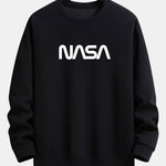 Velira Sweatshirts juoda / S NASA Print Relax Fit Sweatshirt