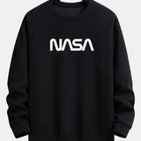 Velira Sweatshirts juoda / S NASA Print Relax Fit Sweatshirt