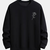 Velira Sweatshirts juoda / S Rožių Rašto Atsipalaidavęs Palaidinukas