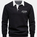 Velira Sweatshirts juoda / S Sloganas Spausdintas Kontrasto Polo Apykaklės Megztinis
