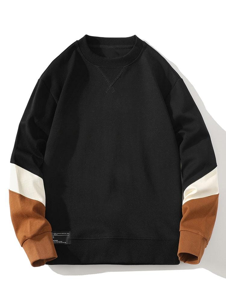 Velira Sweatshirts juoda / S Spalvų blokas Crewneck megztinis