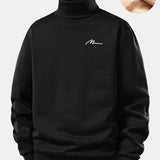 Velira Sweatshirts Juoda / S Vyrų Print Teddy Fleece Pamušalu Kaklo Megztinis