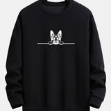 Velira Sweatshirts juoda / S Žiūrintis Vokiečių Aviganis Spauda Laisvas Pritaikymas Palaidinė