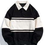Velira Sweatshirts juoda / XS Atsipalaidavęs Fit Spalvų Blokų Pataisytas Polo Švarkas