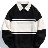 Velira Sweatshirts juoda / XS Atsipalaidavęs Fit Spalvų Blokų Pataisytas Polo Švarkas