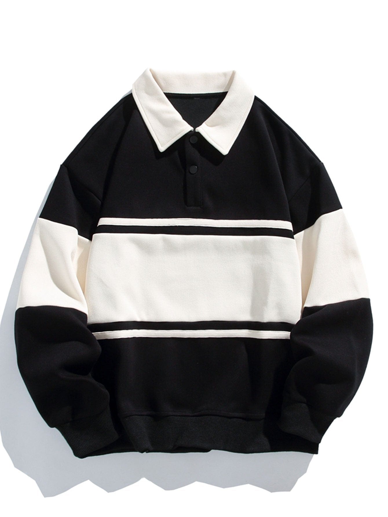 Velira Sweatshirts juoda / XS Atsipalaidavęs Fit Spalvų Blokų Pataisytas Polo Švarkas