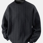 Velira Sweatshirts juoda / XS Atsipalaidavęs Fit Twist Žakardo Palaidinė su Apvalia Kaklo Linija