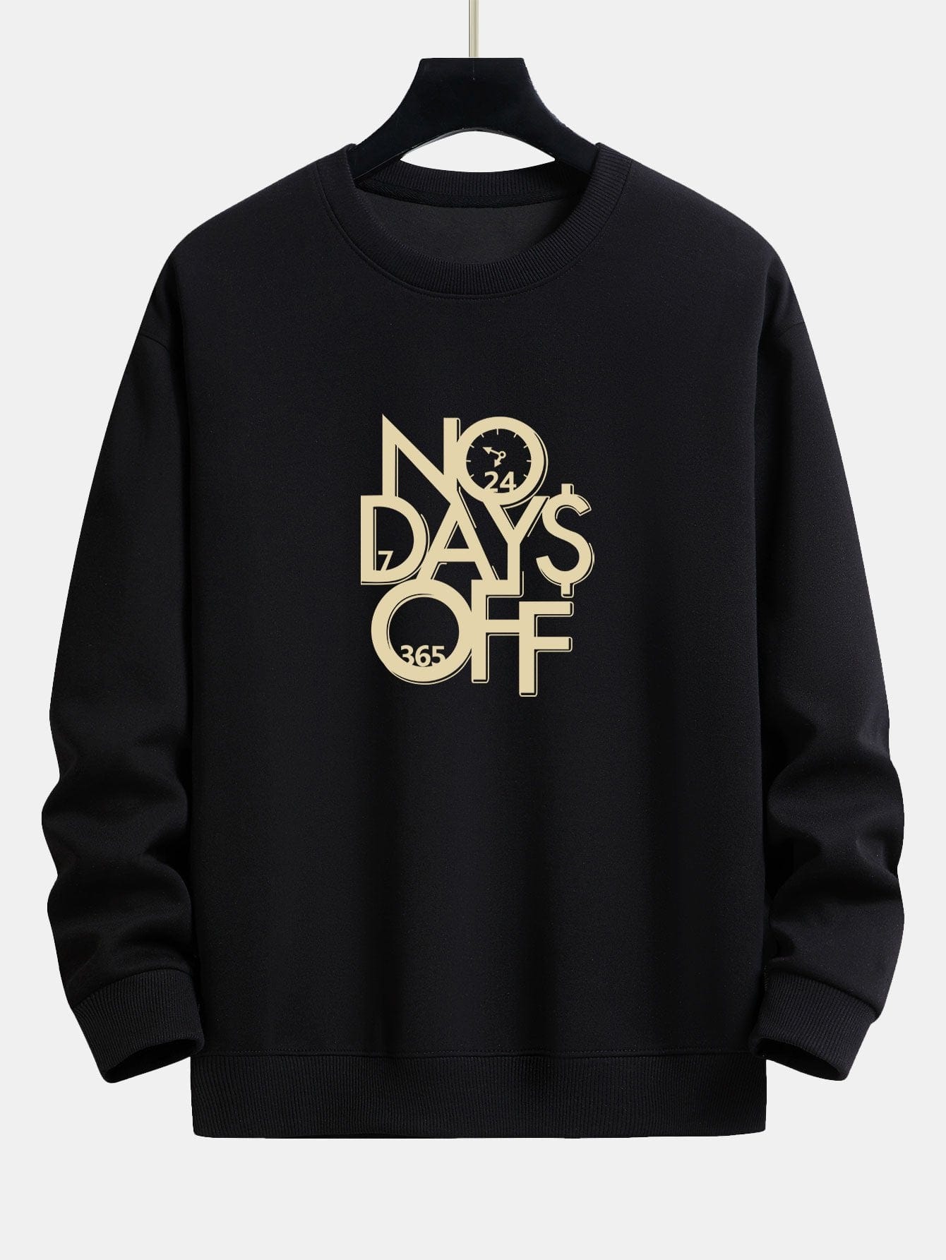 Velira Sweatshirts juoda / XS Be poilsio dienų spausdinta laisva fit džemperis
