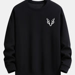 Velira Sweatshirts Juoda / XS Elnių Galvos Spauda Laisvalaikio Puloveris