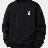 Velira Sweatshirts Juoda / XS Fitneso Kiškio Spaudas Laisvas Pjūvis Sportinis Megztinis