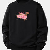 Velira Sweatshirts Juoda / XS Karštas Šuo Daksas Spauda Laisvas Palaidinukas