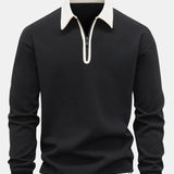 Velira Sweatshirts juoda / XS Kontrasto Užtrauktuko Polo Apykaklės Švarkelis