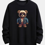 Velira Sweatshirts juoda / XS Lokys Odinėje Striukėje Spauda Laisvas Švarkas