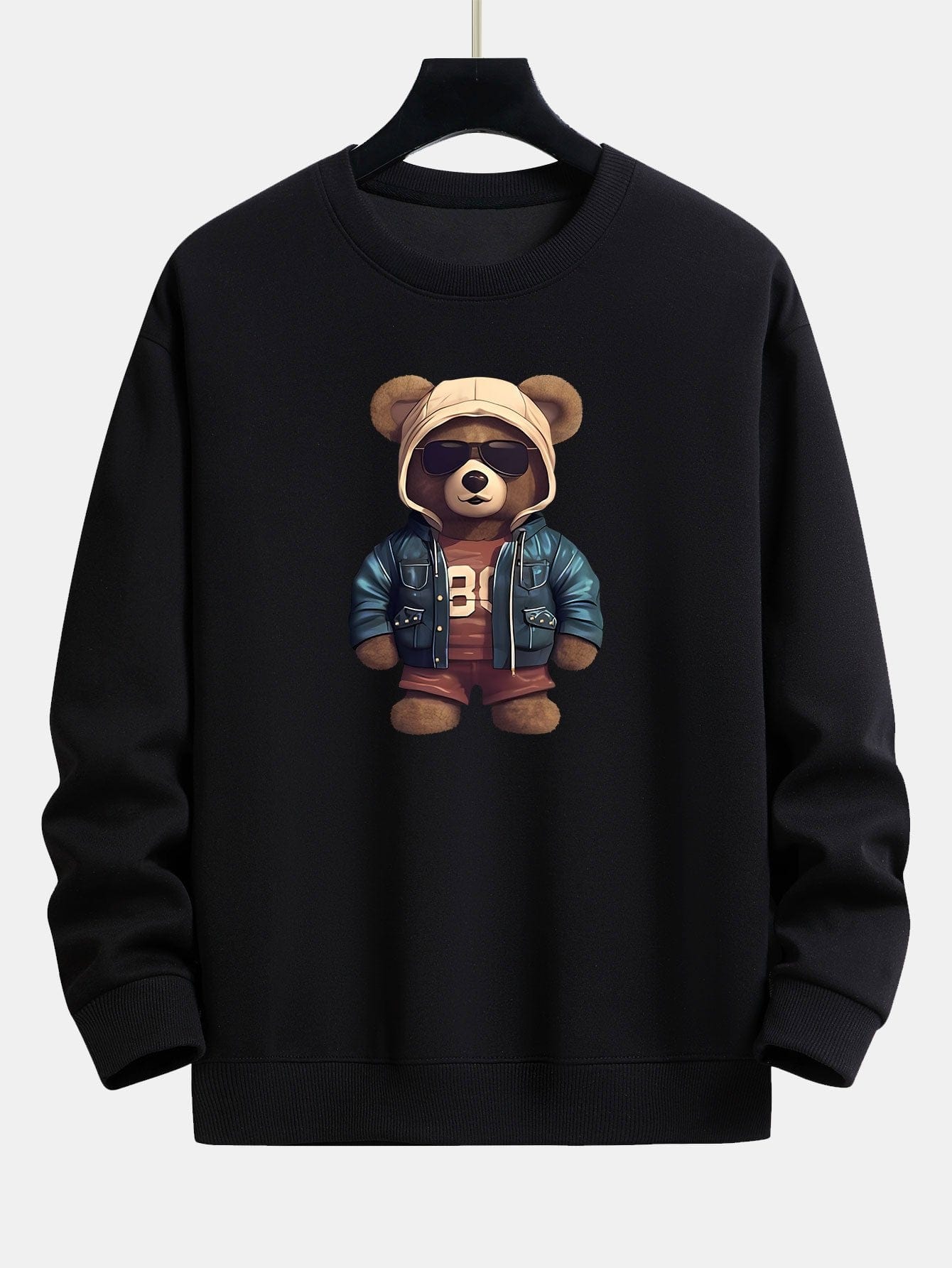 Velira Sweatshirts juoda / XS Lokys Odinėje Striukėje Spauda Laisvas Švarkas