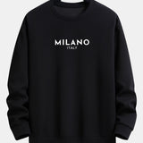 Velira Sweatshirts juoda / XS Milano spaudinys laisvas prigludimas megztinis