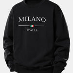 Velira Sweatshirts Juoda / XS Milano Spaudos Laisvas Fit Mikina