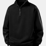 Velira Sweatshirts Juoda / XS Relaksuotas Fit Ketvirčio Užtrauktukas Palaidinė