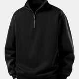 Velira Sweatshirts Juoda / XS Relaksuotas Fit Ketvirčio Užtrauktukas Palaidinė