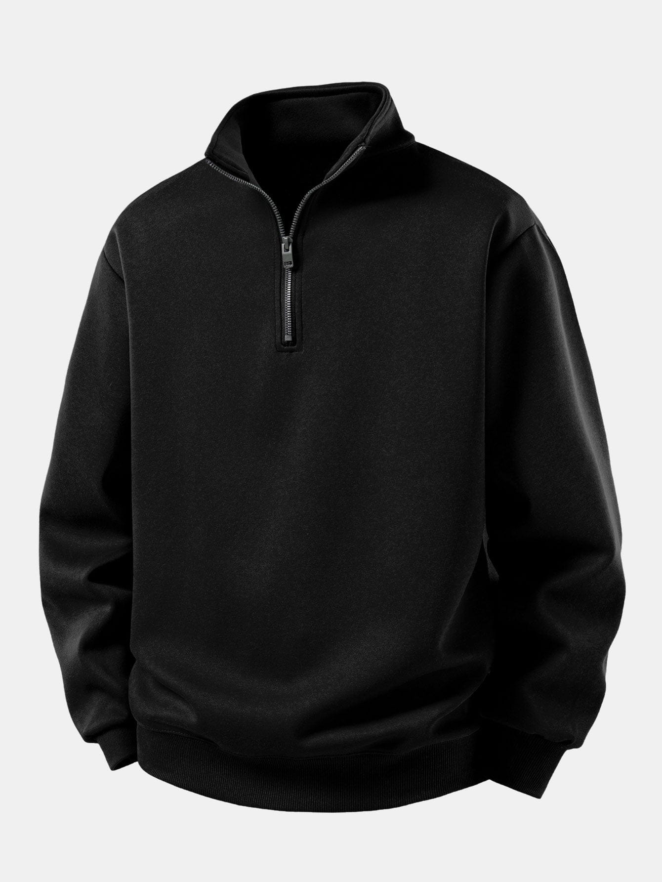 Velira Sweatshirts Juoda / XS Relaksuotas Fit Ketvirčio Užtrauktukas Palaidinė