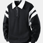 Velira Sweatshirts juoda / XS Spalvotas Bloko Užtrauktuko Polo Džemperis